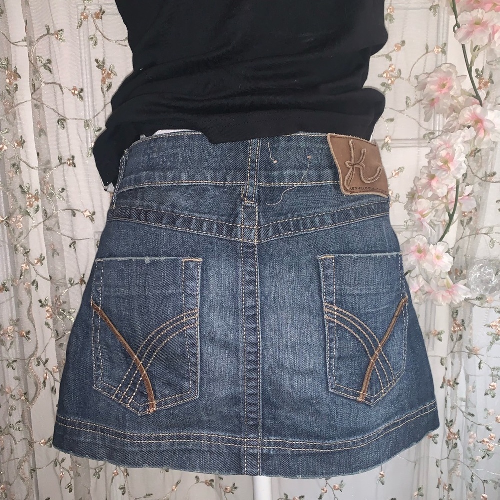 vintage denim mini skirt